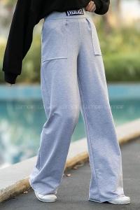 Modalamelif Everlast Kesik Paça İspanyol Eşofman Altı Gri