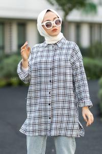 Modalamelif Pötikare Desen Gömlek Açık Mavi