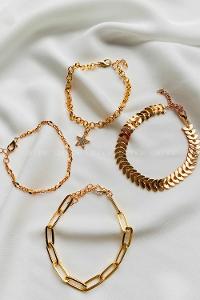 Modalamelif Gold 4Lü Yıldız Detaylı Bileklik Seti