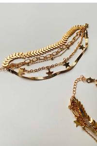 Modalamelif Gold 5Li Yıldız Detay Bileklik