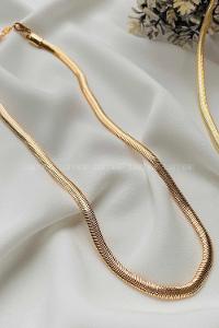 Modalamelif Gold Balıksırtı İtalyan Zincir Kolye