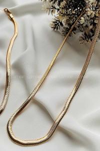 Modalamelif Gold Balıksırtı İtalyan Zincir Kolye