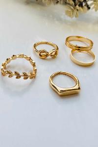 Modalamelif Gold 5li Sonsuzluk Detaylı Yüzük