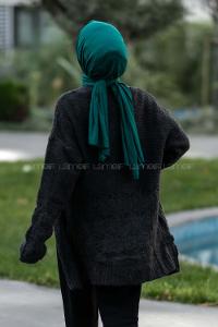 Modalamelif  Kol Ve Sırt Detaylı Triko Hırka Antrasit