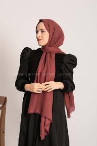 Modalamelif Brush Desen Pamuk  Şal Bordo