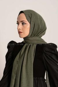 Modalamelif Brush Desen Pamuk  Şal Haki