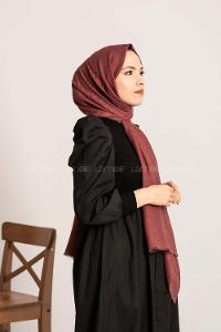 Modalamelif Efekli Zikzak Desen Pamuk  Şal Bordo