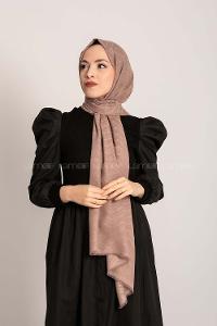 Modalamelif Efekli Zikzak Desen Pamuk  Şal Vizon