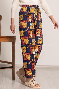 Modalamelif Garfield Baskı Desenli Beli Lastikli Pijama Lacivert