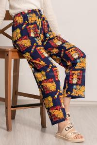Modalamelif Garfield Baskı Desenli Beli Lastikli Pijama Lacivert