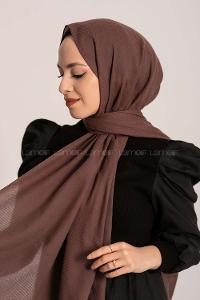 Modalamelif Geometrik Desen Pamuk  Şal Acı Kahve