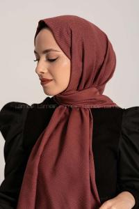 Modalamelif Geometrik Desen Pamuk  Şal Bordo