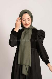 Modalamelif Geometrik Desen Pamuk  Şal Haki