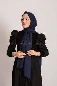 Modalamelif Geometrik Desen Pamuk  Şal Lacivert