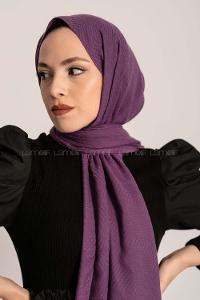 Modalamelif Geometrik Desen Pamuk  Şal Mor