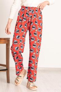 Modalamelif Kurabiye Canavarı Baskı Desenli Beli Lastikli Pijama Kırmızı