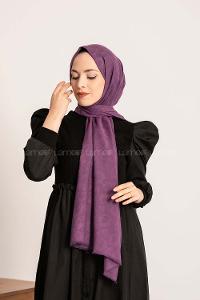 Modalamelif Leopar Desen Pamuk  Şal Mor