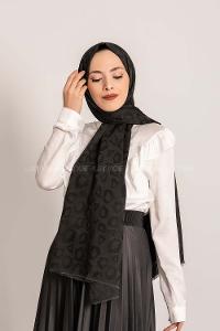 Modalamelif Leopar Desen Pamuk  Şal Siyah