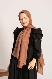 Modalamelif Leopar Desen Pamuk  Şal Sütlü Kahve