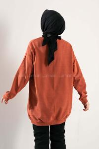 Modalamelif Bisiklet Yaka Berkeley Yazı Baskılı Kiremit