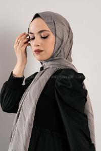 Modalamelif Çizgisel desenli  İpeksi Jakarlı Şal Gri