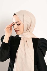 Modalamelif Çizgisel desenli  İpeksi Jakarlı Şal Kemik