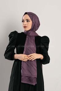 Modalamelif Çizgisel desenli  İpeksi Jakarlı Şal Lila