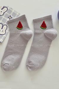 Modalamelif Karpuz Baskılı Lila Çorap