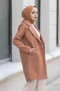 Modalamelif Tek Düğme Detaylı Çift Cepli Kaban Taba