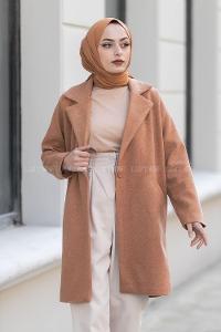 Modalamelif Tek Düğme Detaylı Çift Cepli Kaban Taba