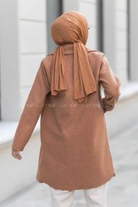 Modalamelif Tek Düğme Detaylı Çift Cepli Kaban Taba