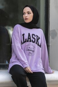 kı Detaylı Sweat Lila