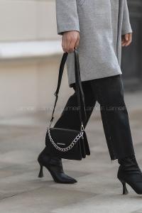 Modalamelif Orse Model Aksesuarlı Çanta Düz Siyah