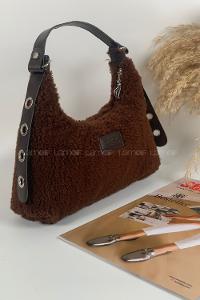 Modalamelif Tek Gözlü Molly Peluş Çanta Acı Kahve