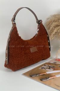 Modalamelif Tek Gözlü Molly Peluş Çanta Kiremit