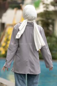 Modalamelif Çift Düğme Detaylı Ceket Gri