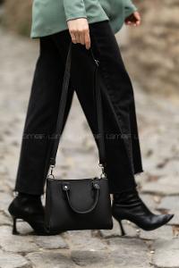 Black With Zipper Skin Hand Bag Bag