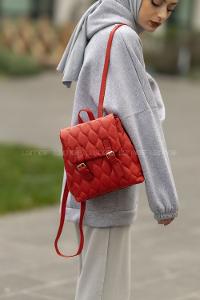 Lamelif Pear Kadın Sırt Çantası Kırmızı