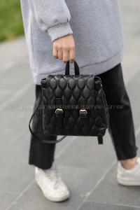 Lamelif Pear Kadın Sırt Çantası Siyah