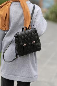 Lamelif Pear Kadın Sırt Çantası Siyah