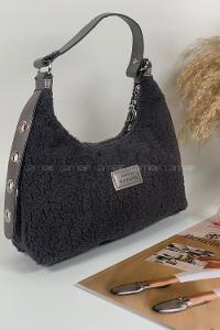 Modalamelif Tek Gözlü Molly Peluş Çanta Antrasit