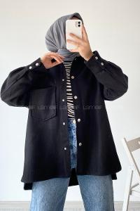 Modalamelif Tek Cepli Kaşe Gömlek Siyah