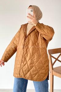 Lamelif Önü Çıtçıt Düğmeli Mont Taba