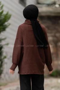 Modalamelif Balıkçı Yaka Yumoş Kazak Acı Kahve