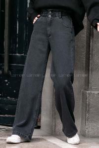 Modalamelif Kemer Büzgülü Boyfriend Bol Paça Pantolon Füme