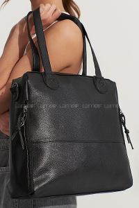 Modalamelif Yan Fermuar Detaylı Deri Çanta Siyah