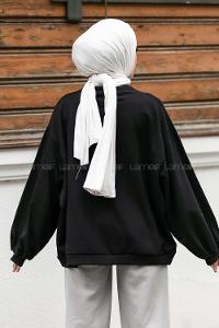 Modalamelif Emoji Baskılı Kaşkorse Sweat Siyah