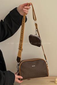 Lamelif Hasır Askılı Valentino Çanta Acı Kahve