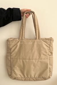 Beige Buckle Skin Hand Bag Bag
