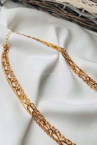 Modalamelif Gold 3Lü Kombin Çengel İğne Detaylı Kolye